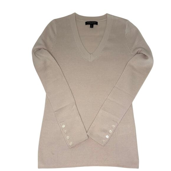 Banana Republic Ribbed Merino Wool Sweater Women's S | Palest Rose | EUC - Picture 1 of 10